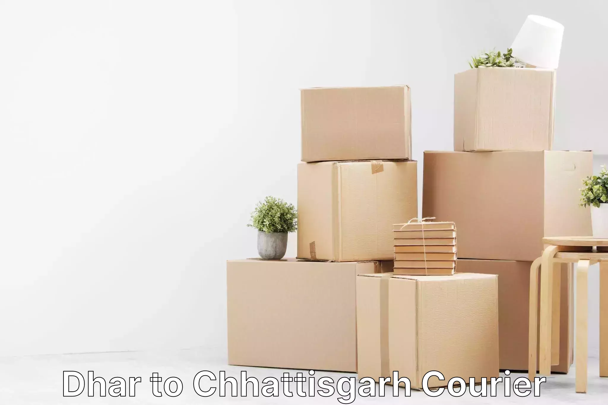 Affordable parcel rates Dhar to Patna Chhattisgarh