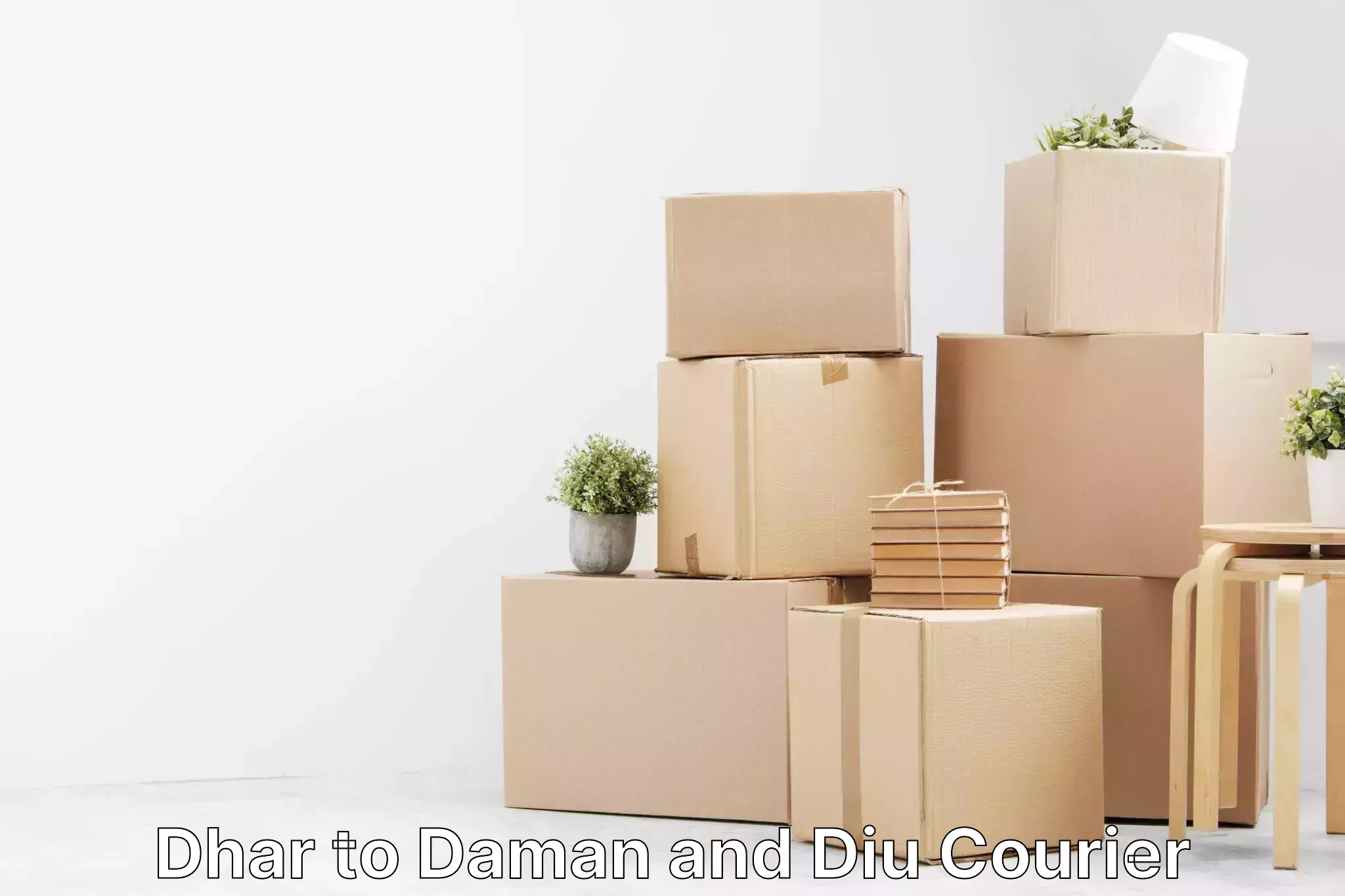 Individual parcel service Dhar to Daman and Diu