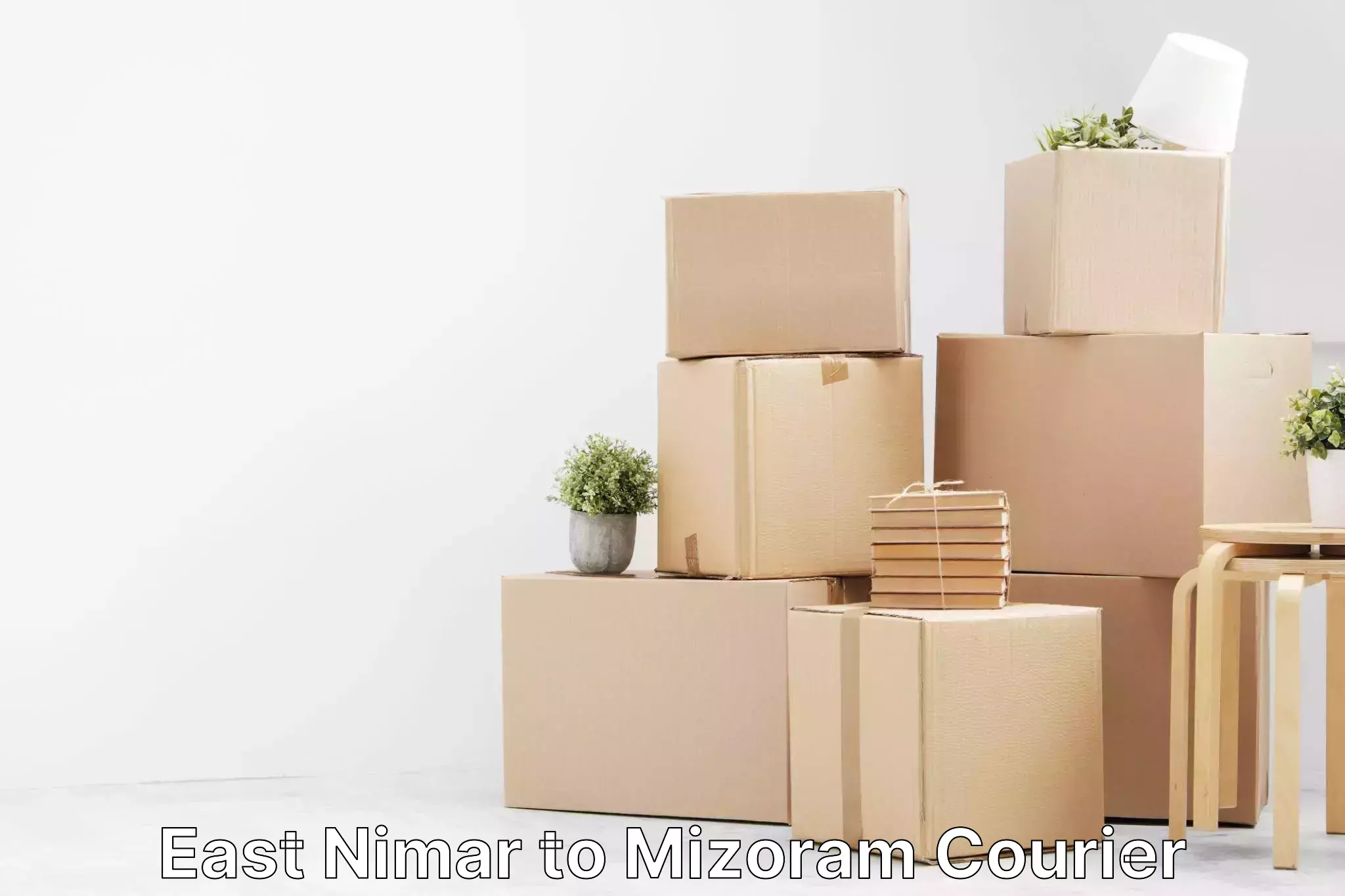 Custom courier rates in East Nimar to Mizoram