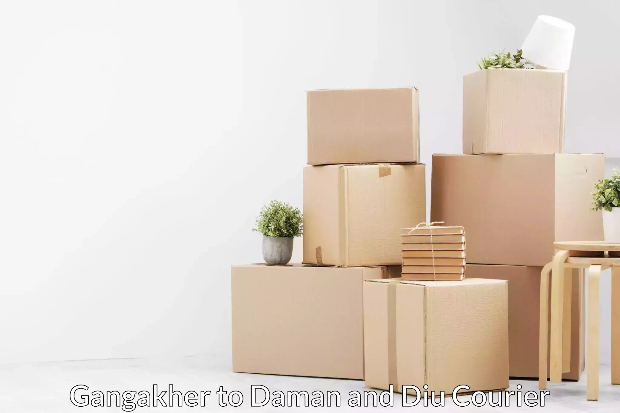 Efficient moving company Gangakher to Daman and Diu