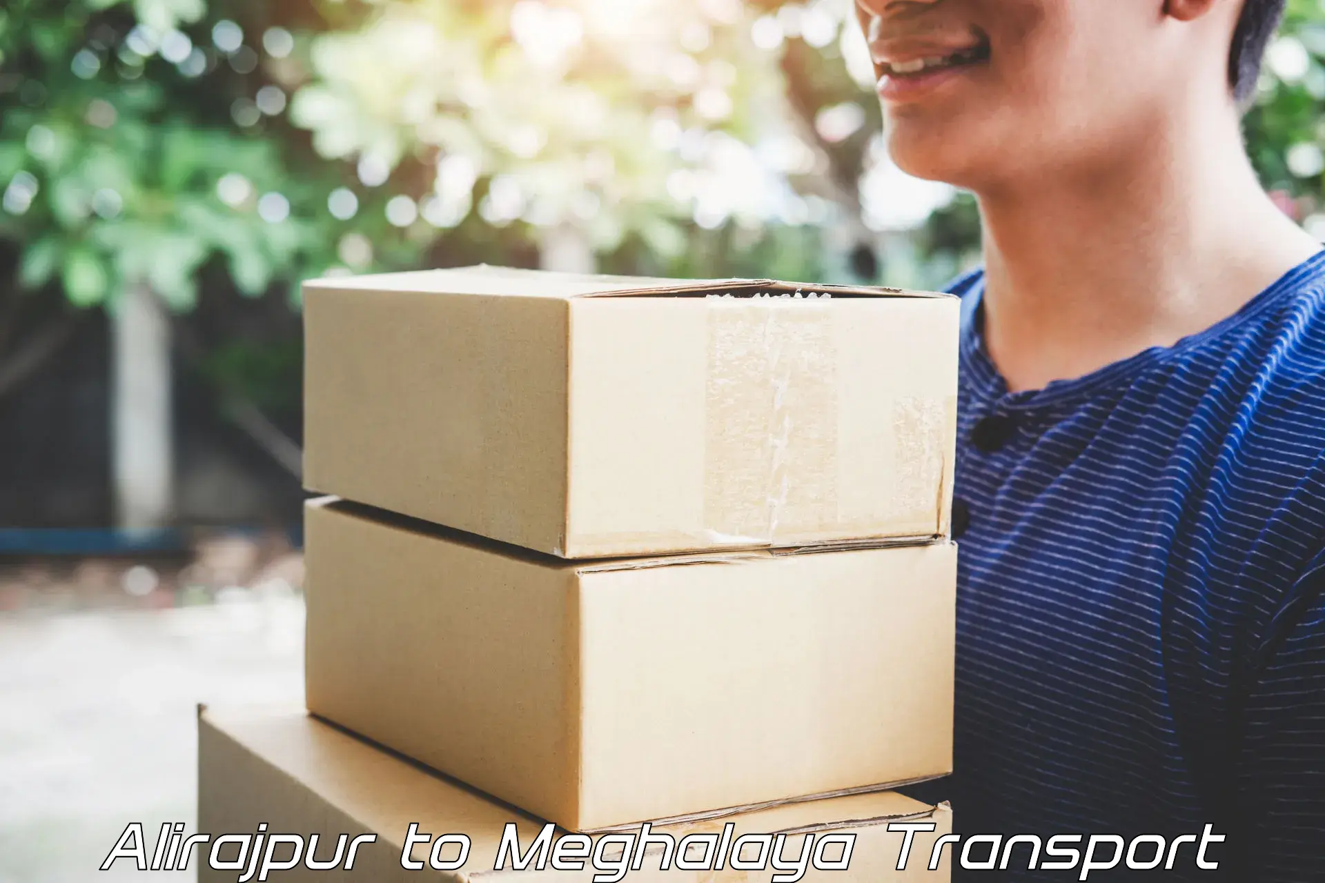 Two wheeler parcel service in Alirajpur to Marshillong